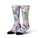 Cool Socks - 90s Nickelodeon Cartoon Squad - Retro TV Novelty Crew Socks - Size Large for Men & Women - Funny Nostalgia Fun - Comfy Cotton Blend - Great Gift for Cartoon Fans, Birthdays, Holidays