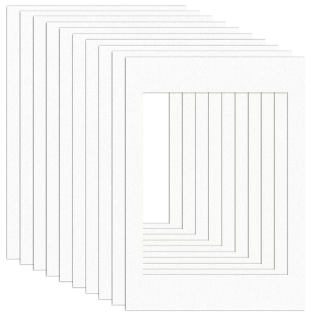Procut Global 50x70cm White Picture Mounts Board to Fit 40x50cm Aperture Size - Photo Mount Card Ideal for Prints, Artwork, Crafts & Certificates - Sizes & Colors Available - Pack of 10 — image 1