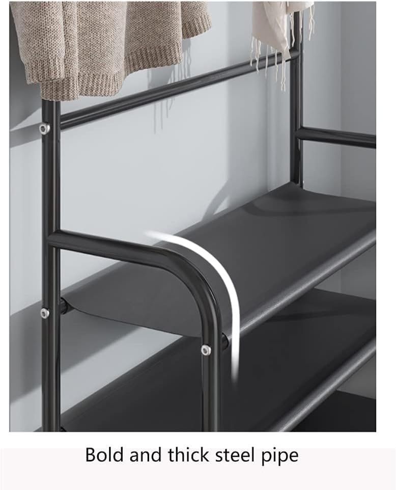 Étagère à chaussures en fer noir armoire de rangement compacte - 3