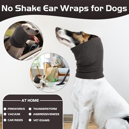 Image of Nanaki Dog Head Cover Quiet Headband, No Shake Ear Wrap Anxiety Relief & Calming Hoodie Dogs, Hood for Doggy, Pet Ear Protector Cover Muffs for Pet Noise Protection Grooming Bathing Fireworks