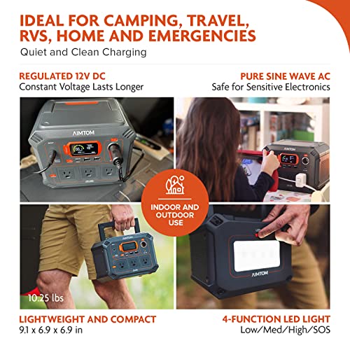 image for Aimtom 440W Solar Generator, 403Wh Lithium Battery Pack with 60W Foldi