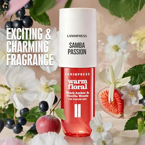 Image of 3 FL OZ Hair and Body Fragrance Mist, Eau De Parfum for Women,Warm Aroma,Perfume No.2, Floral Fruit Scent- With Notes of Black Amber Plum,Jasmine, Vanilla,Travel Size Body Spray