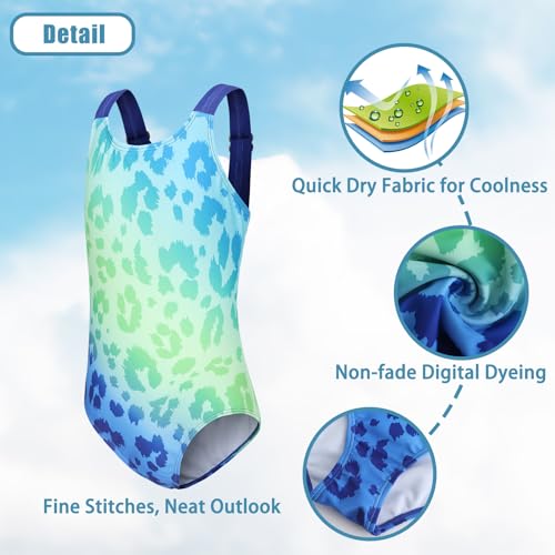 Image of Girls One Piece Swimsuits Tie Dye Bathing Suit for Girls Hawaiian Swimwear 3-16 Years