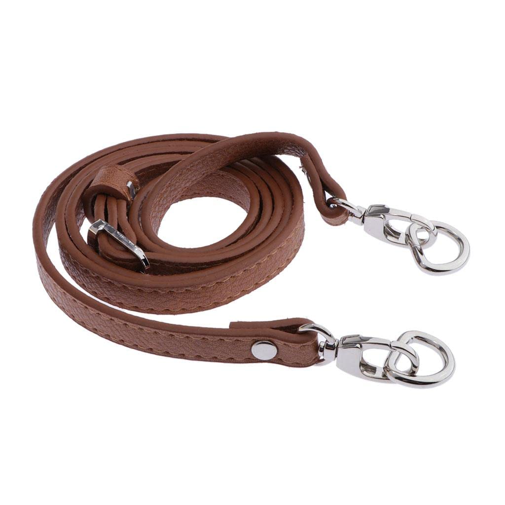 Adjustable Leather Bag Strap Replacement for Bag Making Brown- Silver Buckle-image-36