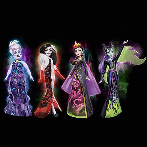 Disney Princess Villains Black and Brights Collection, Fashion Doll 4 Pack, Disney Villains Toy for Kids 5 Years Old and Up