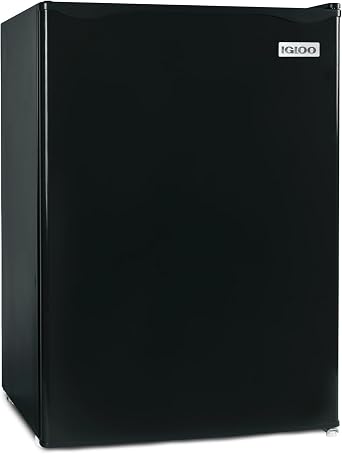 Igloo 2.6 Cu.Ft Mini Fridge with Freezer- Single Door Compact Refrigerator with Glass Shelves for Homes, Dorms & Offices- Keep Snacks, Drinks & Frozen Foods Cool with Temperature Control Fridge- Black