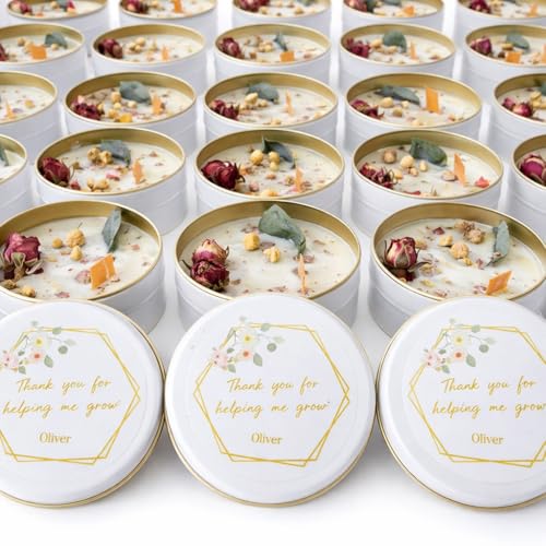 Scented Mixed Flower Candle Favors - Personalized for...