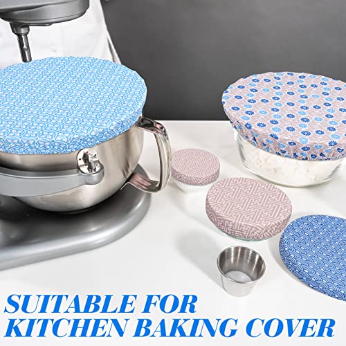 10 Pcs Reusable Fabric Bowl Covers Elastic Food Storage Container Cover Stretched Washable Bowl Dish Lid Covers For Leftovers Family Outdoor Picnic Microwave Dishes Rising Bread Proofing (Pastel) #TOP3