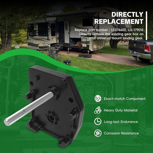 276602 RV Fifth Wheel Landing Jack Gear Box Compatible with Lippert Venture Atwood Pac-Rim Stromberg-Carlson Landing Gear Systems，Replace LC276602 LG-179015 Landing Gear Box - Thumbnail 5