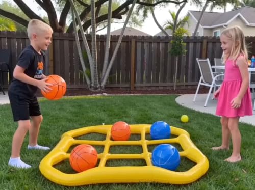 WELIN Pool Toys Games Set - Giant Tic-Tac-Toe Toss Pool Toy Floating Board with 10 Balls, Summer Inflatable Outdoor Water Fun Field Day Beach Party Yard Game Floats for Kids Adults Teens (51.2"×53.9") by WELIN - Image 2