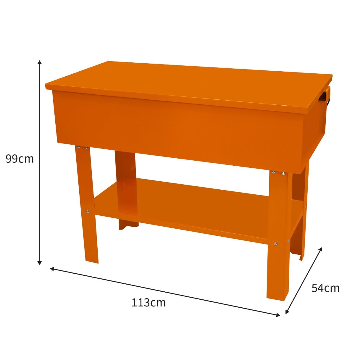 Teilewaschgerät 180L Freistehend Garage Werkstatt Beschichteter Stahl Abnehmbares Regal Kleinteile-Container Schmelzbare Verbindung Deckel 2,7-3,6 L/min Pumpenleistung 109L Lösungsmittelkapazität