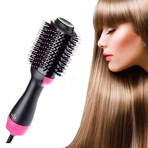 ?2020 Upgraded?Hot Air Brush One-Step Hair Dryer Volumizer Hair Curl Hair Straightener Barrel Brush 4 in1 Anti-Scald Negative Ion Technology Salon Hair Styling Tools Gift for Women Girlfriend Mother