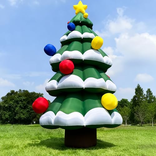 Image of GR8FUN 20Ft Giant Inflatable Christmas Tree Blow Up Outdoor Christmas Decoration with Blower, Large Commercial Blow Up Christmas Tree for Lawn, Home & Family Party(No LED Lights)