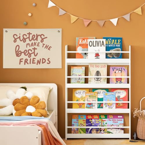 Image of Girls Room Decor, Sisters Make The Best Friends Banner Flag for Sisters Room Decoration，Boho Nursery Wall Decor Baby Toddler Kids Girls Bedroom Decor 30x20,girlroom