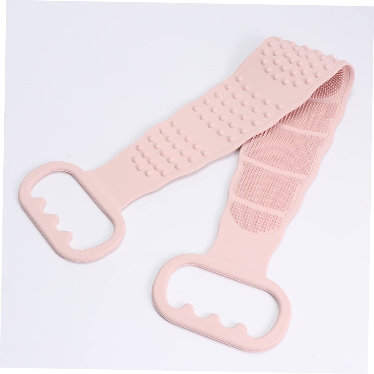 PartyKindom Silicone Back Scrubber Exfoliator Long Strip Rubbing Mud Towel for Shower Dual Sided Bath Tool for Smooth Skin Pink Convenient Hanging Design for Easy Use
