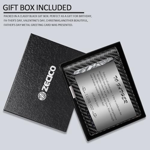 Image of Mens Slim Wallet Money Clip: Bifold Vegan Leather Wallets RFID Blocking Front Pocket Wallets Credit Card Holder with ID Windown Gifts for Men