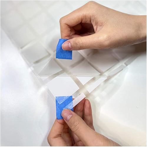 Miniatura 5 de BDF BBL - Película decorativa para ventana (cuadrados blancos de 1 38 pulgadas), 36 pulgadas x 25 pies