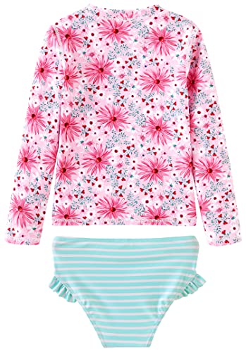 Image of UMELOK Toddler and Little Girls Rash Guard Sets with Bikini Bottoms Swimwear