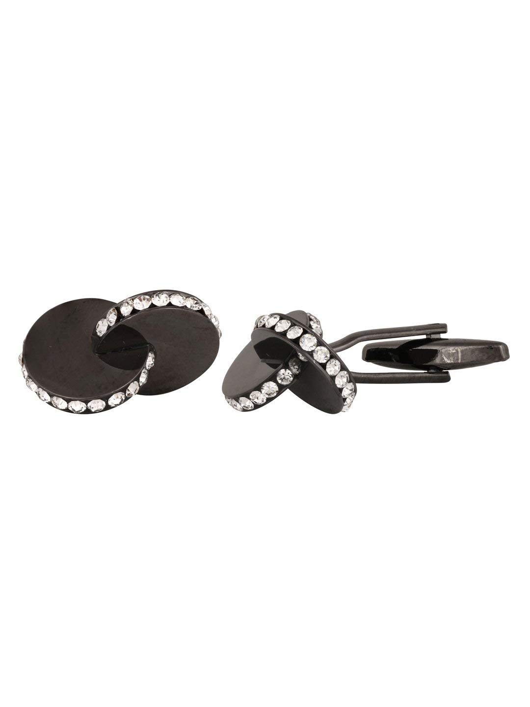 Zivom® Glossy Dimensional Designer American Diamonds CZ Black Brass Cufflinks Pair Men Gift Box (B07HLGG6CF) Amazon Price History, Amazon Price Tracker