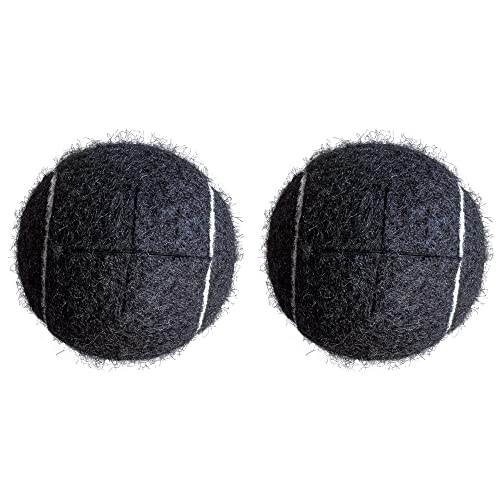 HiBallBall 2 Pack Precut Tennis Balls for Walkers, Tennis Balls for Chairs Furniture Legs, Heavy Duty Long Lasting for Ski Glides (Black)