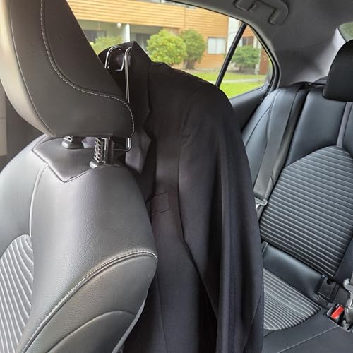 PME Pivoful Mobile Enhancement Car Headrest Coat Hanger, Universal Vehicle Back Seat Clothes Hook, Chrome Stainless Steel, Garment Holder for Auto Interior