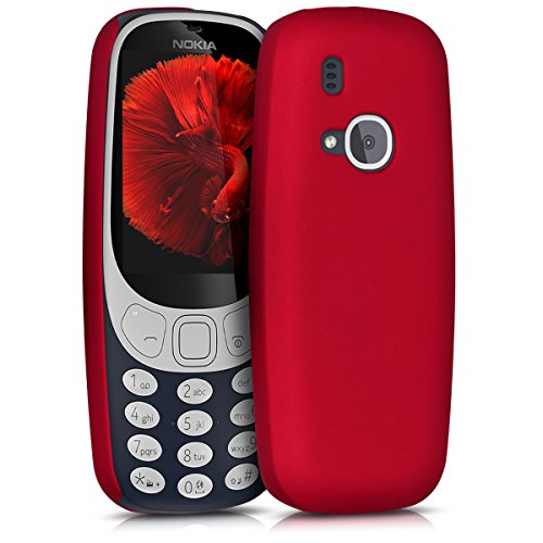 kwmobile Stylish Hard Cover for Nokia 3310 (2017) Metallic Dark red