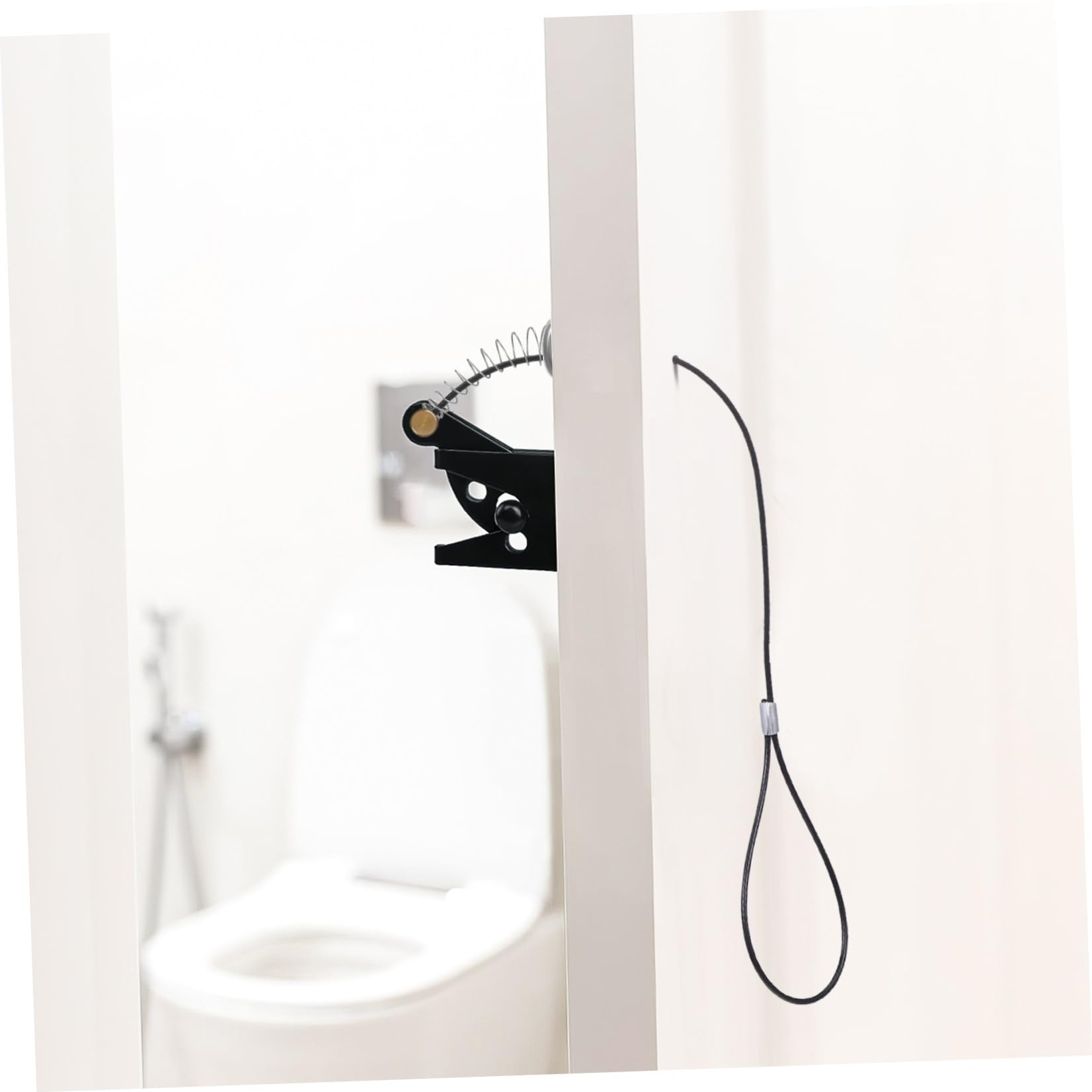Housoutil Pestillo de Puerta Cable Adecuado para Apertura y Cierre Seguro 2 Juegos Resorte y Material Resistente al Clima para Puertas de Metal y Madera