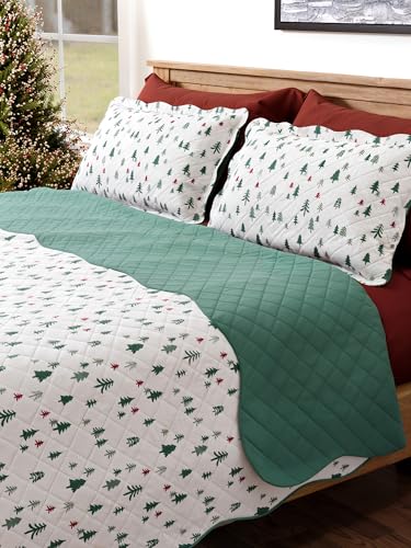 Quilt Set Full/Queen Size - Christmas Quilts - 3 Piece Lightweigh...