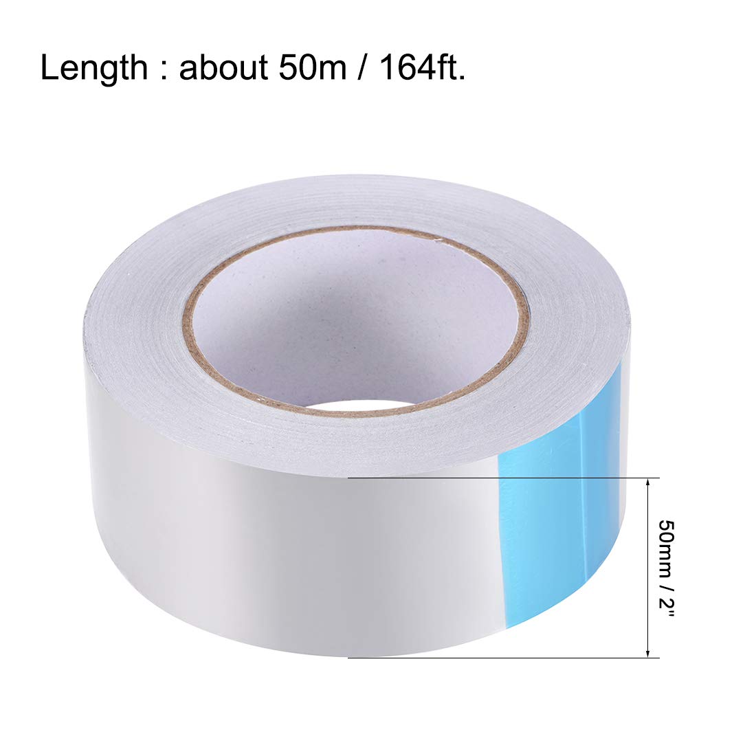 Nastro per ufficio resistente al calore, nastro adesivo in foglio di alluminio ad alta temperatura, 25 mm x 50 m (50 m x 50 mm)