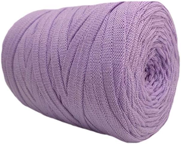 Crochet Cotton T Shirt Yarn Hand Knit Tape Yarn Bulky Pink Purple Home Textile Yarn DIY Bag Basket Yarn Recycled Macaroni Yarn 400g One Skein