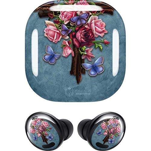 Skinit Decal Audio Skin Compatible with Samsung Galaxy Buds Pro - Tate and Co. Flower Cross Design
