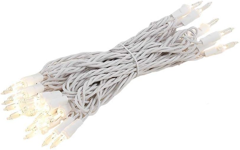 Novelty Lights 5 Feet 35 Bulbs Vintage Short Mini Light String, Clear Bulbs on White Wire, 4-Inch Spacing Fairy Lights, Connectable End-to-End, UL Listed for Indoor/Outdoor