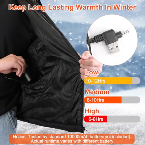 Image of KOCASO Heated Vest for Men and Women, 17 Heating Zones 3 Heated Levels USB & DC Dual Power Supply