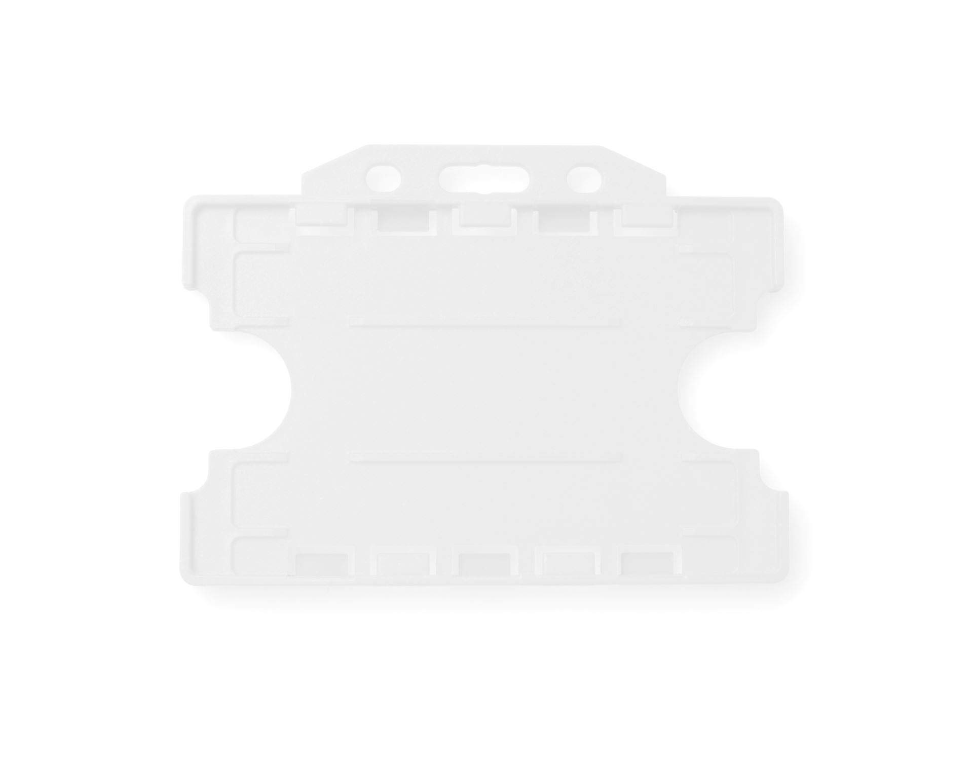 ALG ID Cards® Open Faced Rigid ID Card Name Badge Holders - Double/Dual Sided - Pack of 100 (White)