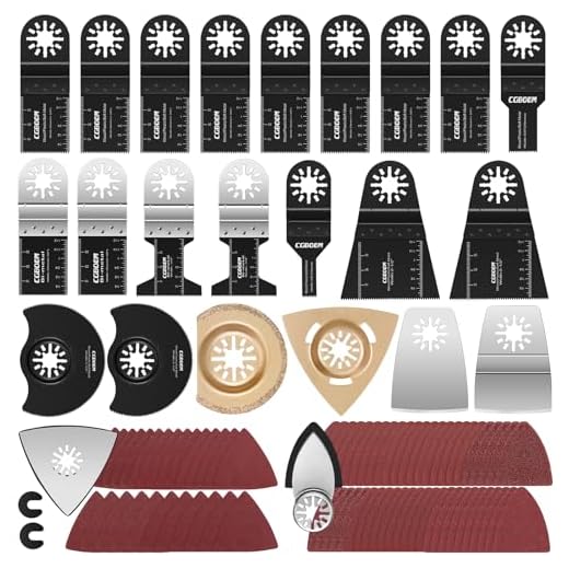 Sägeblätter Kit, CGBOOM 105 tlg aus Kohlenstoffstahl und Edelstahl Oszillierendes Zubehör Set Multifunktionswerkzeug für Fein Multimaster, Dremel, Bosch, Makita DTM51, Einhell
