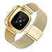 Produktbild LGFCOK Milanaise-Armband für Fitbit Versa 3 / Sense, Armband aus Edelstahl, Ersatzband (Armbandfarbe: Gold)