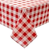 Essifunia Waterproof Plaid Tablecloth Fabric - Square 58x58 Inch Classic Gingham Checker Table Cloth for Indoor/Outdoor Use - Buffalo Table Cover for Picnics, BBQs, and Parties