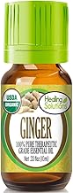 Healing Solutions Ginger Essential Oil 10ml (0.33 oz) – Organic, Pure Undiluted, Therapeutic Grade for Hair, Diffuser, Skin & Aromatherapy