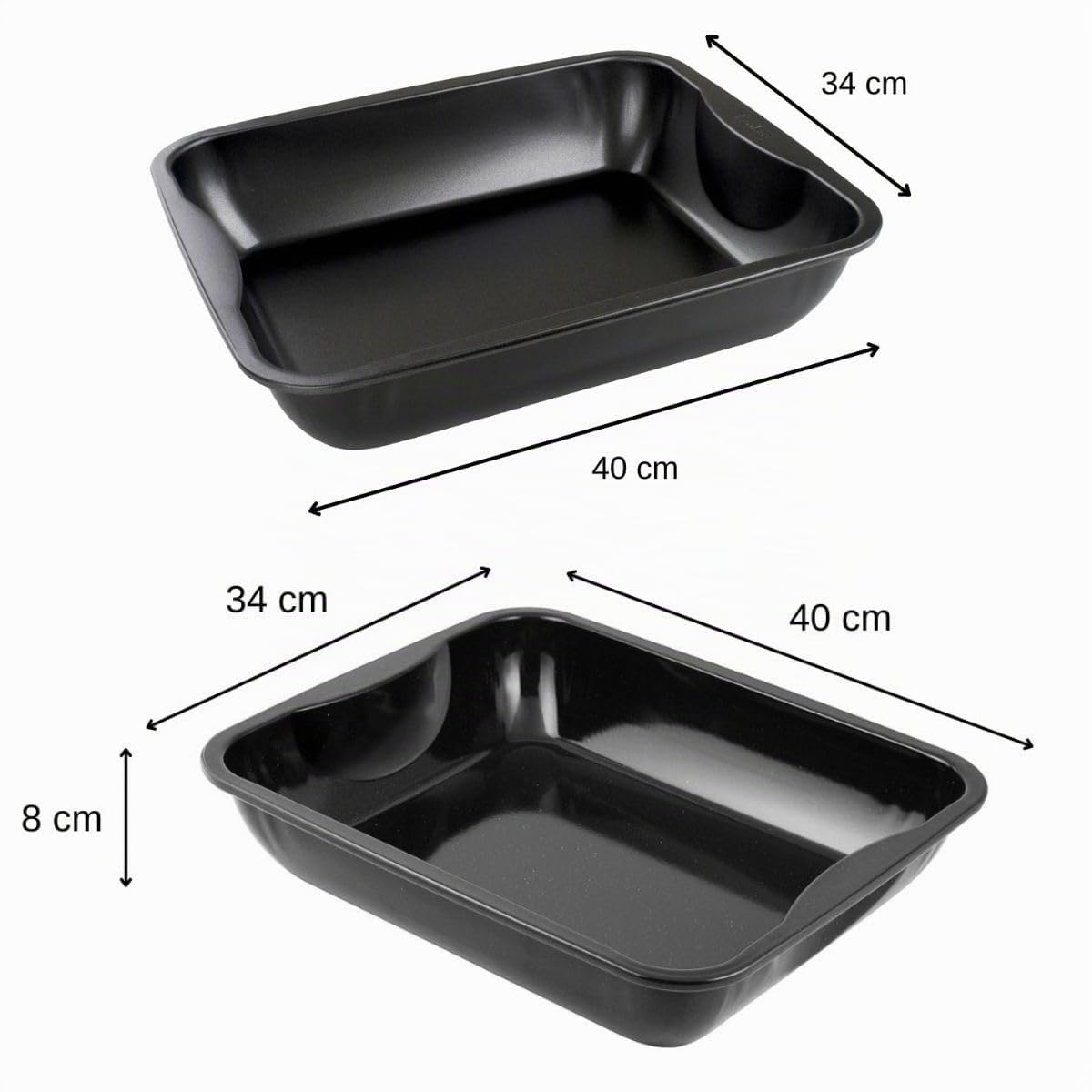 Zenker Lot de 2 plats à four XXL rectangulaires 40 x 34 cm