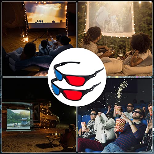 Craftshou 4 Pack Red Blue 3D Glasses,3D Movie Game Glasses Viewing Glasses For Cyan Anaglyph Style Home Theater 3D Moives Games Tv #TOP6