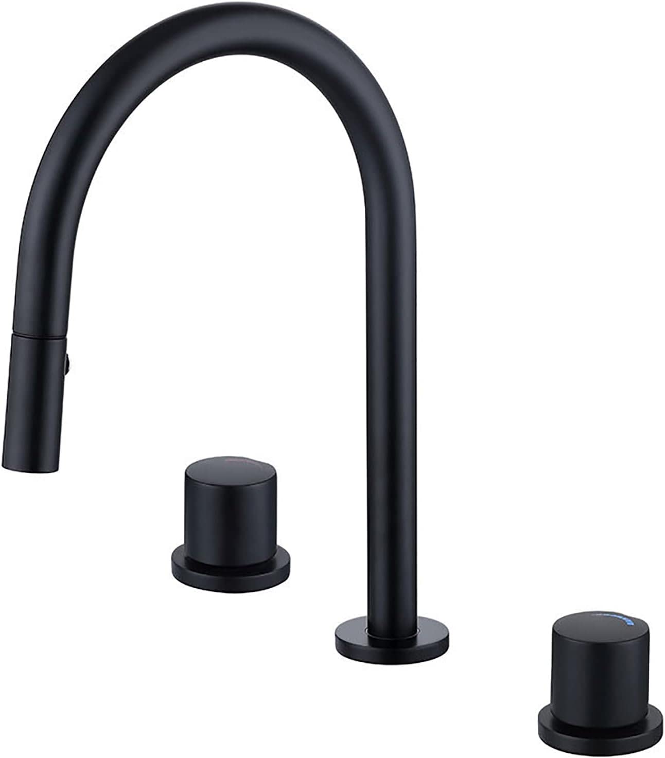 COSZWQDP Bathroom Sink Faucet with Pull Out Sprayer 360° Swivel Basin Mixer Tap Brass Vessel Deck