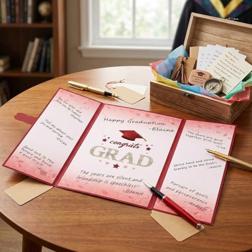 Libro de visitas de graduación de recuerdo rojo 2026 para firmas 6