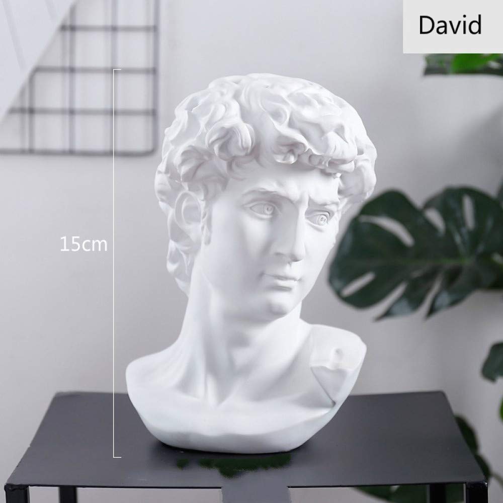 Amazon.co.jp: 写真が示すように、15cmのダビデ像の頭の肖像画ミニ石膏