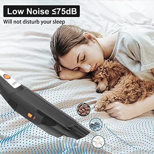 Hihhy Handheld Vacuum, Powerful Suction Car Vacuum Cleaner with 30min Run Time, USB-C Lightweight 1.2 Lbs Hand Held Vacuuming Cordless for Car, Home, Pet, Office