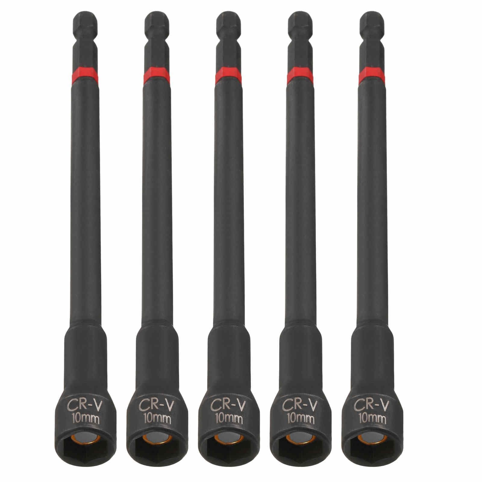ROWORKX Quick-Change 10mm Metric Nut Setter Driver Bit Magnetic 150mm 5pc