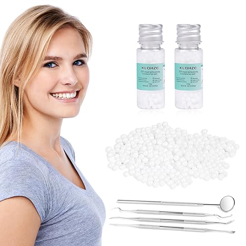 ACWOO Kit de Reparación de Dientes, Perla Dental, Dientes falsos moldeables temporales, Perlas de Reparación de Dientes Temporales para Dientes Rotos Faltantes, Material de Relleno de Dientes