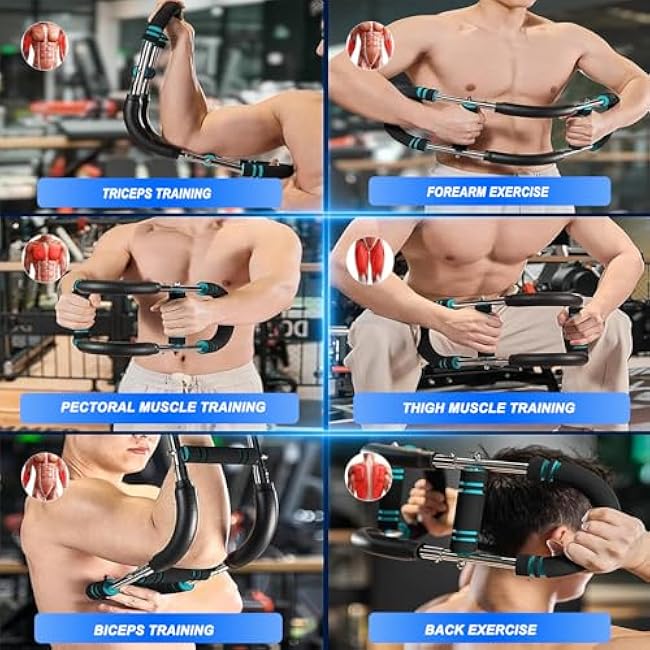 Twister Arm Trainer for Men & Women - Adjustable Chest Workout Equipment with 4-Spring Resistance (30-110Lbs) | Forearm Strengthener Exerciser for Home Gym Fitness Training & Strength Building