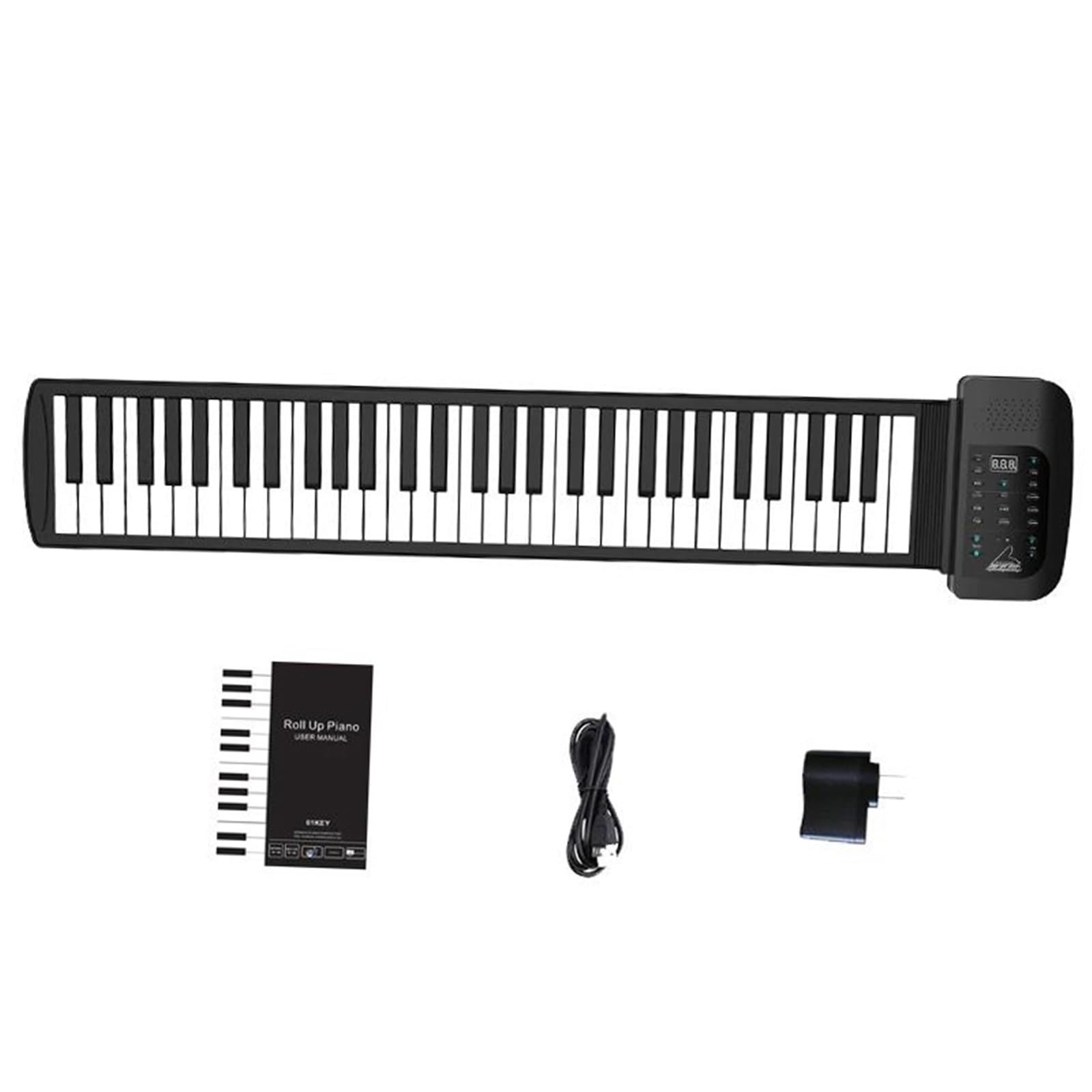 Keyboardy przenośne i Arranger Przenośny 61 Klawiszowy Elastyczny Silikonowy Zwijany Fortepian USB MIDI Klawiatura Ręcznie Zwijany Instrument Muzyczny