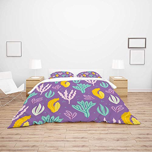 Housse de couette violette durable en polyester ultra doux avec sa taie - 4
