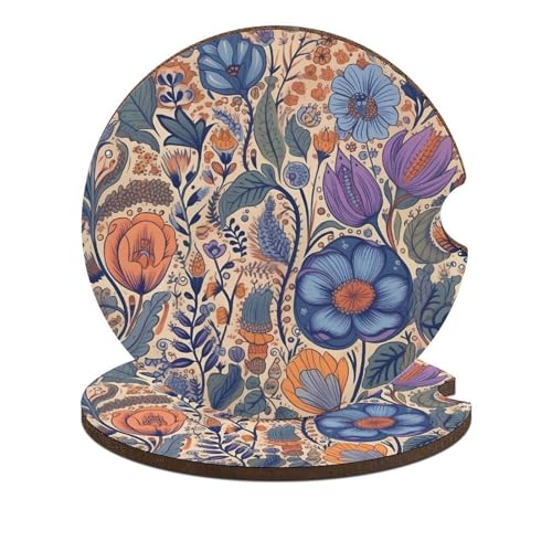Posavasos para Autos con Diseños Florales, Pack de 2 miniatura 1